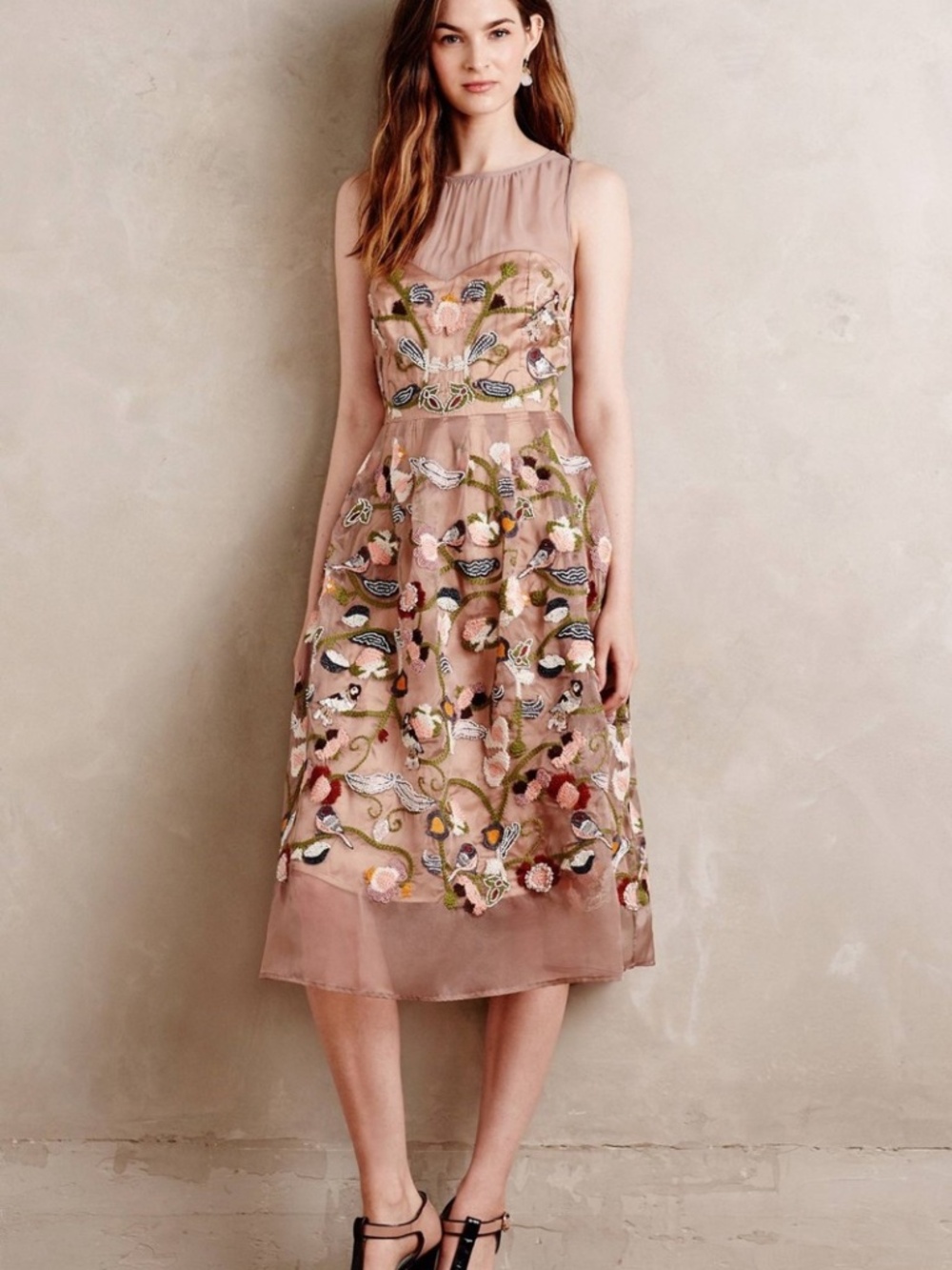 Anthropologie Moulinette Soeurs occasion dress 4 beaded & embroidered
